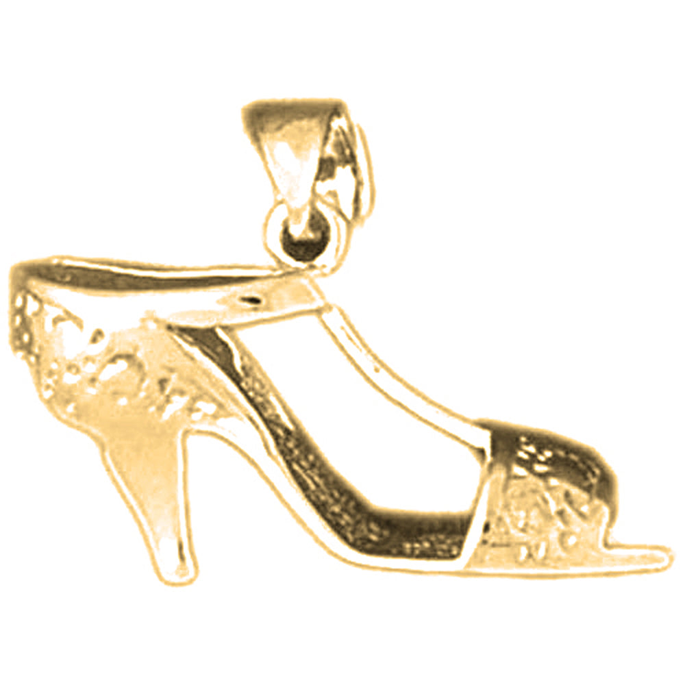 10K, 14K or 18K Gold 3D High Heel Shoe Pendant