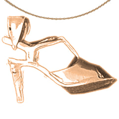 10K, 14K or 18K Gold 3D High Heel Shoe Pendant