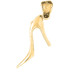 10K, 14K or 18K Gold 3D High Heel Shoe Pendant