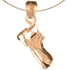 10K, 14K or 18K Gold 3D Boot Pendant