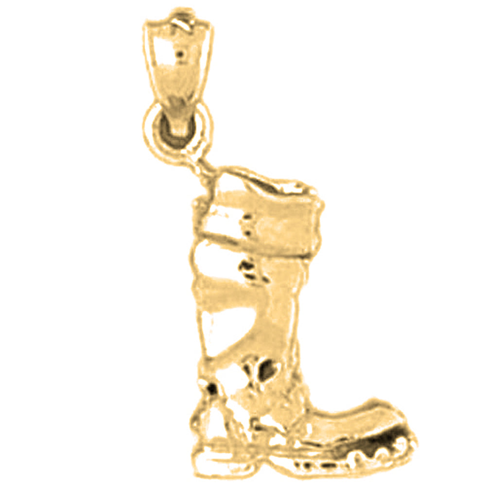 10K, 14K or 18K Gold 3D Boot Pendant