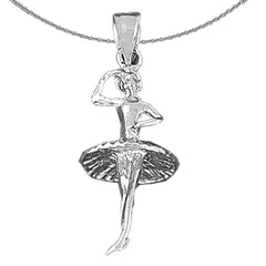 10K, 14K or 18K Gold 3D Fourth Position Ballerina Pendant