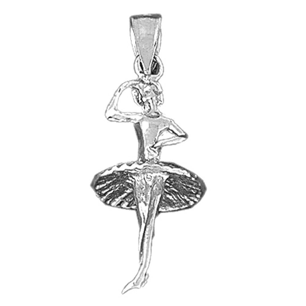 10K, 14K or 18K Gold 3D Fourth Position Ballerina Pendant