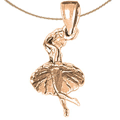 3D-Ballerina-Anhänger aus 10 Karat, 14 Karat oder 18 Karat Gold