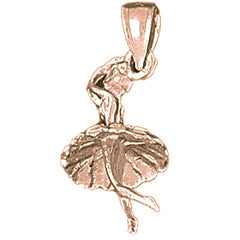 10K, 14K or 18K Gold 3D Ballerina Pendant