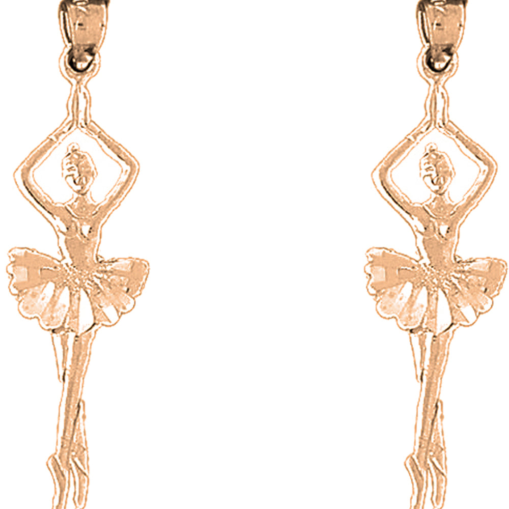 14K or 18K Gold 41mm 5th Position Ballerina Earrings