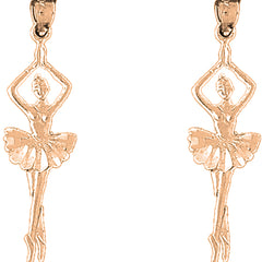 14K or 18K Gold 41mm 5th Position Ballerina Earrings