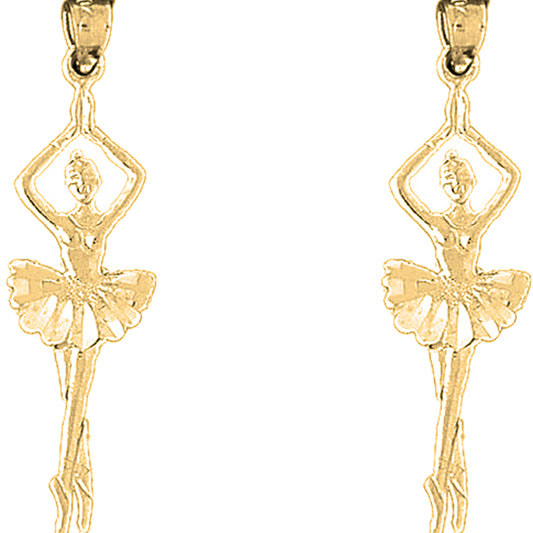 14K or 18K Gold 41mm 5th Position Ballerina Earrings