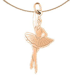 14K oder 18K Gold Ballerina-Anhänger für die vierte Position
