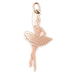 14K or 18K Gold 4th Position Ballerina Pendant