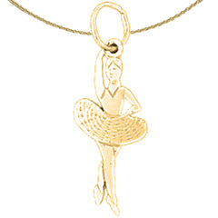14K or 18K Gold 4th Position Ballerina Pendant