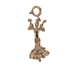 10K, 14K or 18K Gold 3D Flamenco Dancer Pendant