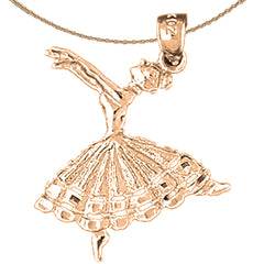 14K or 18K Gold Flamenco Dancer Pendant