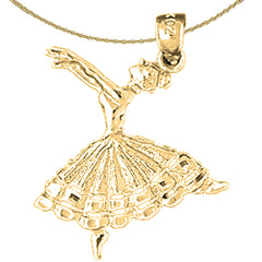14K or 18K Gold Flamenco Dancer Pendant