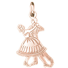 14K or 18K Gold Ballroom Dancer Pendant