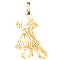 14K or 18K Gold Ballroom Dancer Pendant