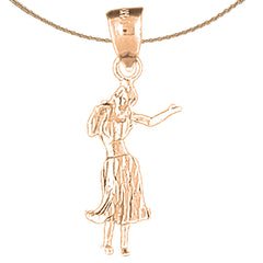 14K or 18K Gold 3D Dancer Pendant
