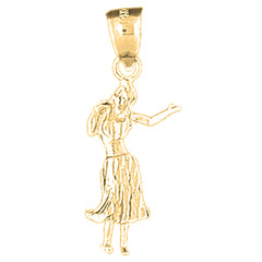14K or 18K Gold 3D Dancer Pendant