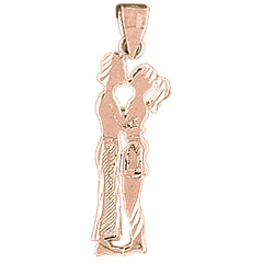 14K or 18K Gold Boy And Girl Kissing Pendant