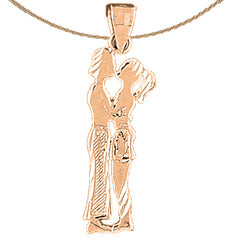 14K or 18K Gold Boy And Girl Kissing Pendant