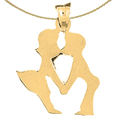 14K or 18K Gold Boy And Girl Kissing Pendant