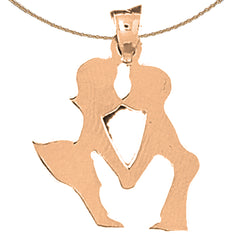14K or 18K Gold Boy And Girl Kissing Pendant