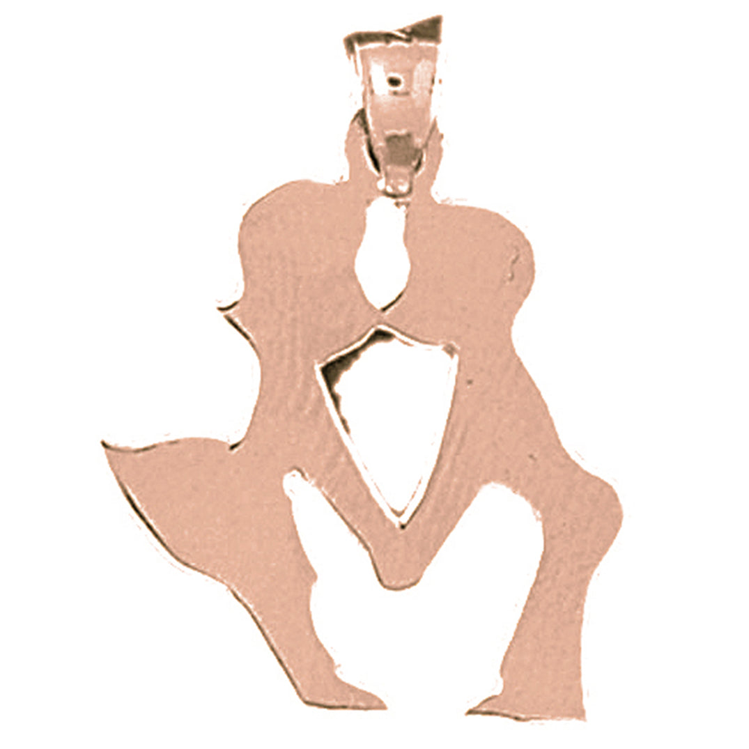 14K or 18K Gold Boy And Girl Kissing Pendant