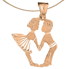 14K or 18K Gold Boy And Girl Kissing Pendant