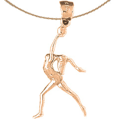 14K or 18K Gold Gymnastic Dancer Pendant