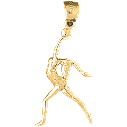 14K or 18K Gold Gymnastic Dancer Pendant