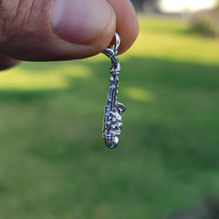 10K, 14K or 18K Gold 3D Saxophone Pendant