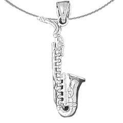 10K, 14K or 18K Gold 3D Saxophone Pendant