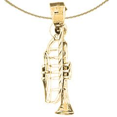 14K oder 18K Gold 3D Trompetenanhänger