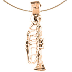 14K oder 18K Gold 3D Trompetenanhänger