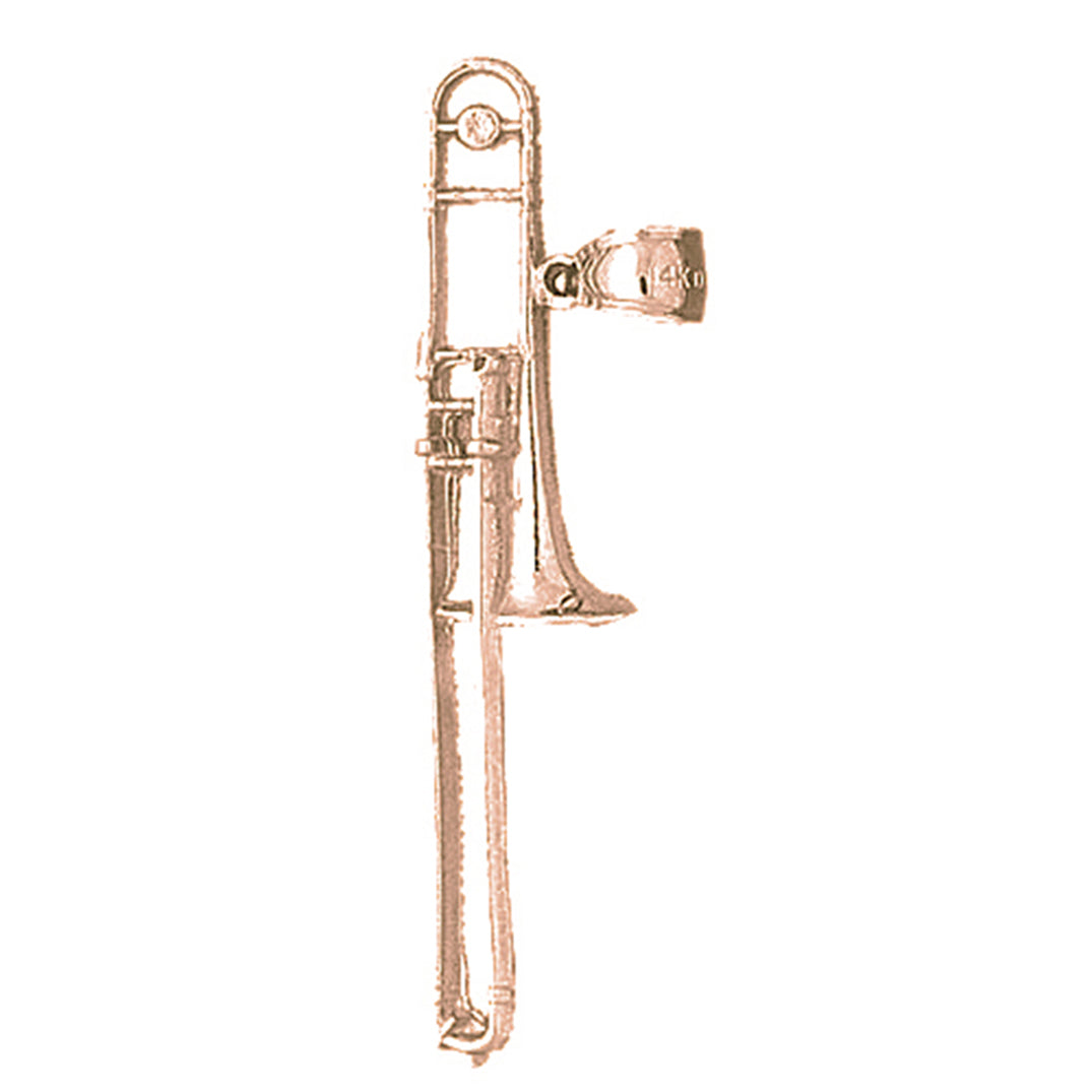 10K, 14K or 18K Gold Trombone Pendant