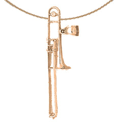 10K, 14K or 18K Gold Trombone Pendant