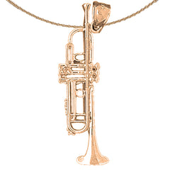 10K, 14K or 18K Gold Trumpet Pendant