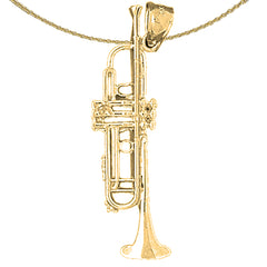 10K, 14K or 18K Gold Trumpet Pendant