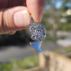 10K, 14K or 18K Gold French Horn Pendant