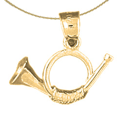 Colgante de Cuerno 3D de Oro de 14K o 18K