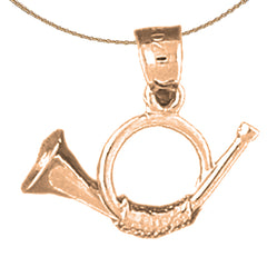 Colgante de Cuerno 3D de Oro de 14K o 18K