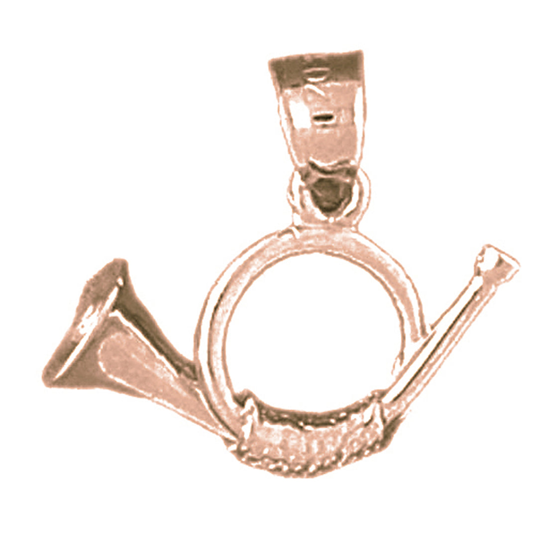 14K or 18K Gold 3D Horn Pendant