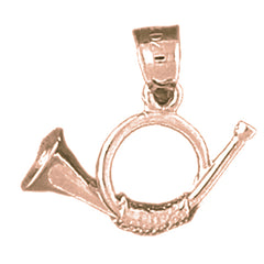 14K or 18K Gold 3D Horn Pendant