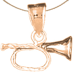 14K oder 18K Gold 3D Horn Anhänger