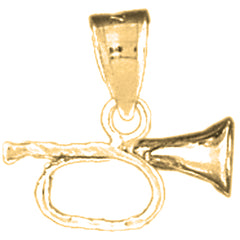 14K or 18K Gold 3D Horn Pendant