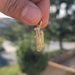 10K, 14K or 18K Gold Tuba Pendant