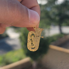 10K, 14K or 18K Gold Tuba Pendant