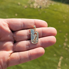 10K, 14K or 18K Gold Tuba Pendant