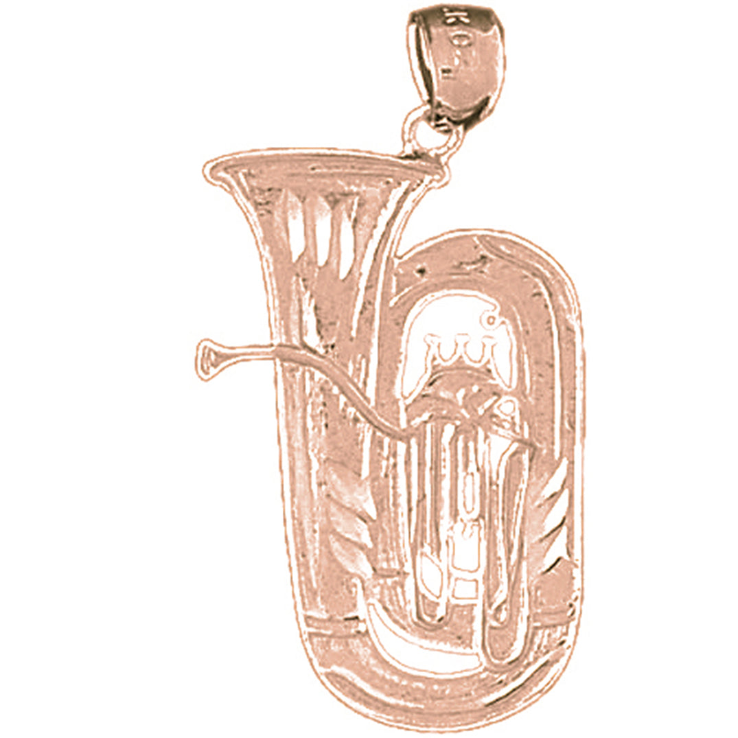 10K, 14K or 18K Gold Tuba Pendant
