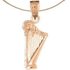 Colgante de Arpa de Oro de 14K o 18K